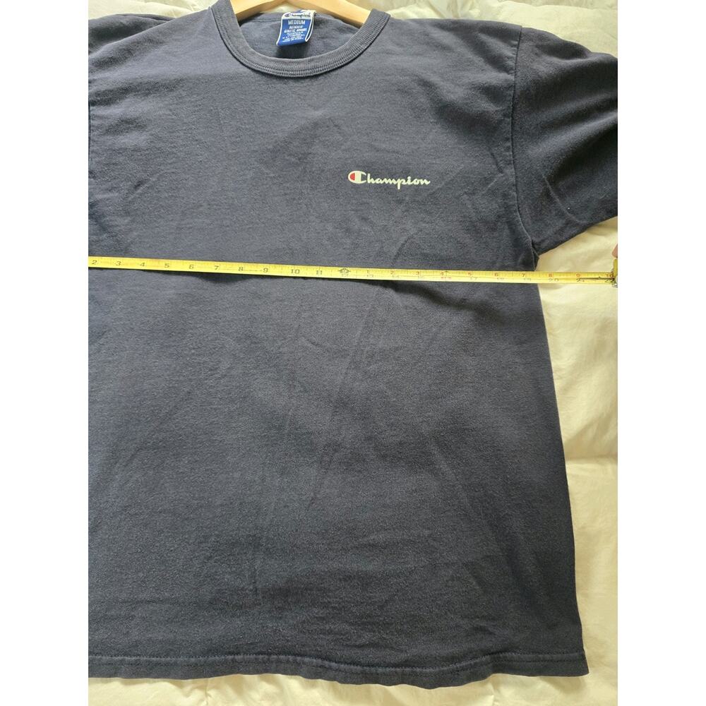 Vintage 90s Champion Logo Navy T-Shirt Medium Sportswear Streetwear thick heavy - Picture 5 of 11
